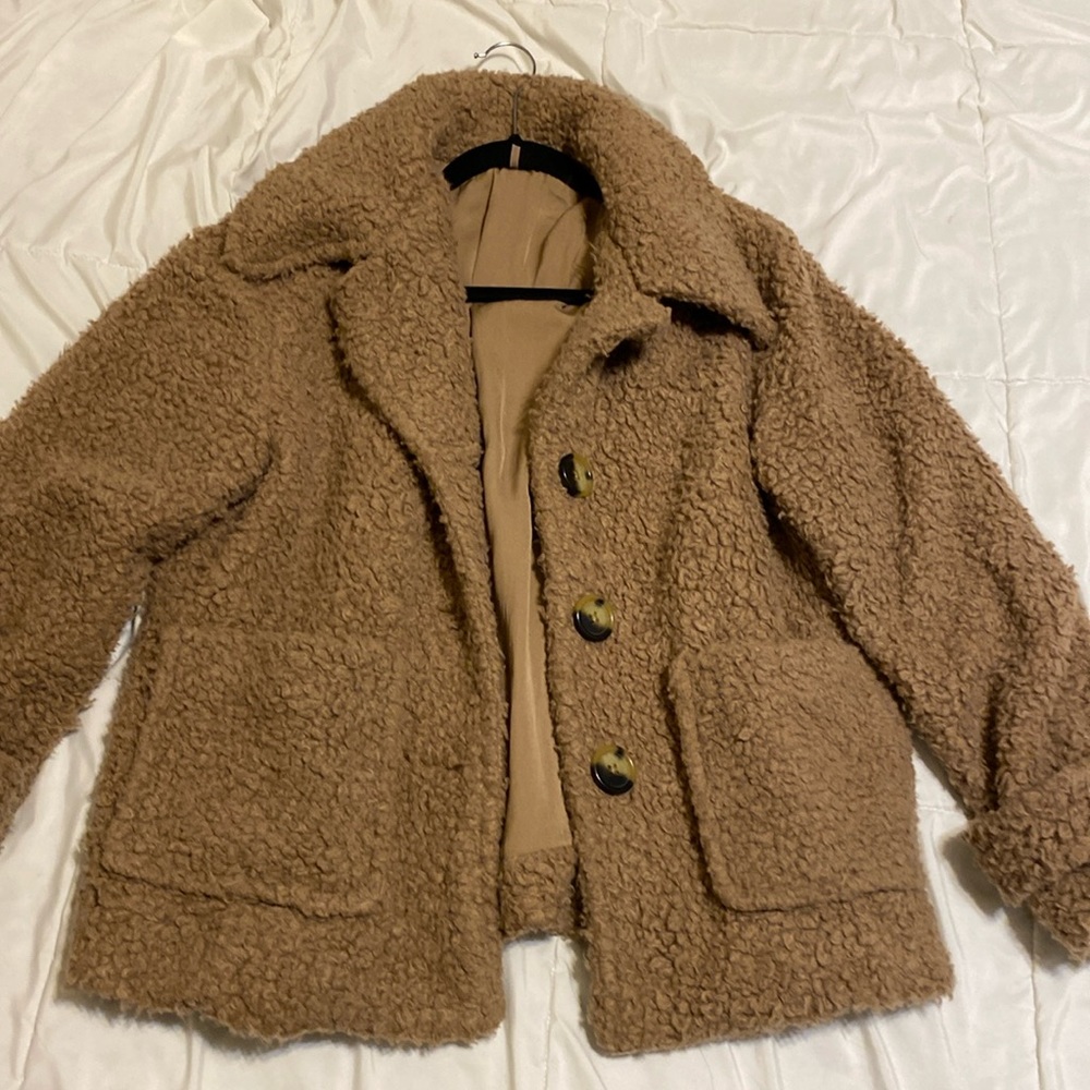 brown sherpa coat